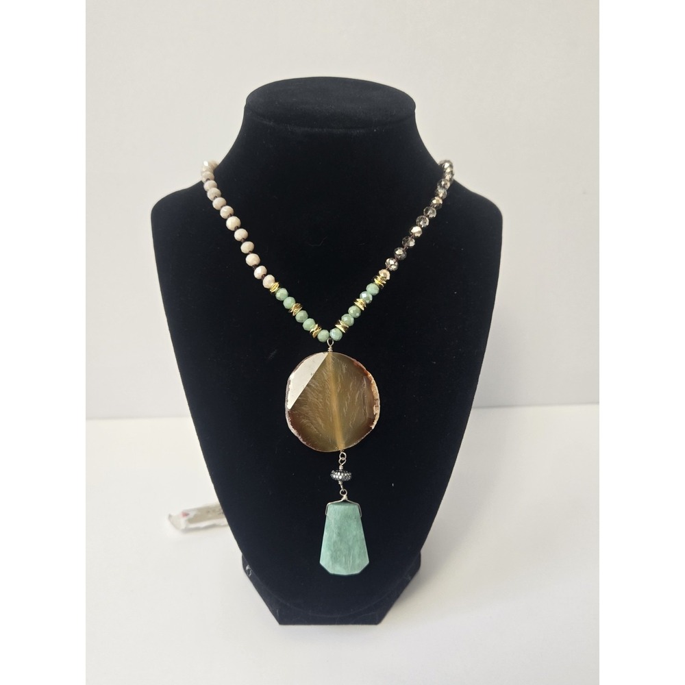 Barse pendant necklace Sterling Genuine Stones New